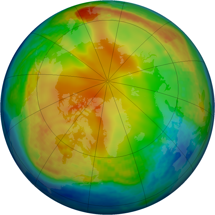 Arctic ozone map for 06 January 2004